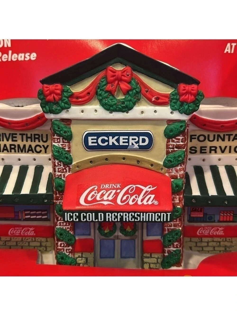 Vintage Coca-Cola Eckerd Pharmacy Town Square Collection Light Up Village House